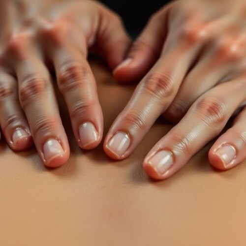 Derin doku masajı uygulaması yapan eller.