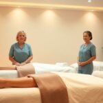 Tay Masajı Hakkında Her Şey: 60'lı Yaşlarındaki Masözler Özel Hizmetler Sunuyor Yaşlı masözler masaj yapıyor.