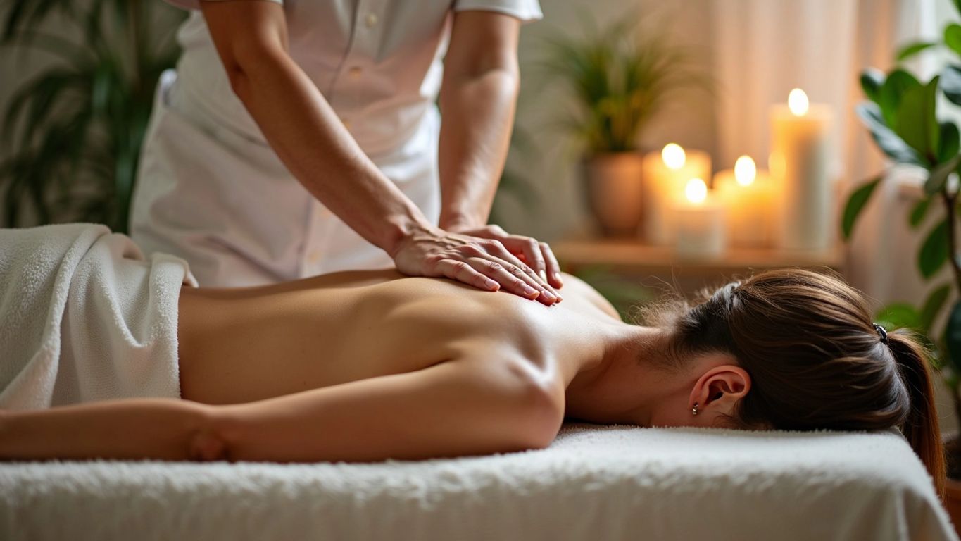 Kanser Hastaları İçin Masaj Terapisi Kanser hastasına masaj yapan terapist.