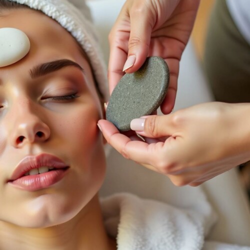 Gua Sha masajı yapan bir kişi.