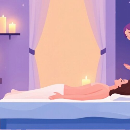 Masaj terapisti ve müşteri rahatlama anı.