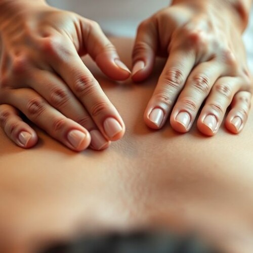 Masaj teknikleri uygulayan ellerin fotoğrafı.