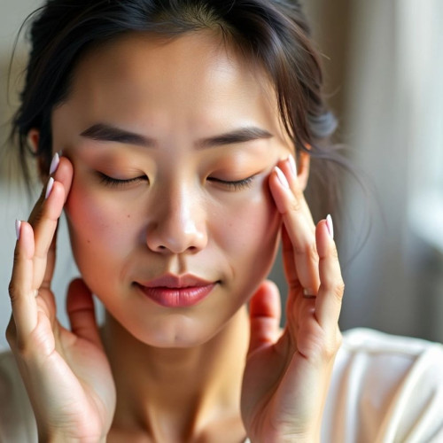 Yüzünü masaj yapan kişi