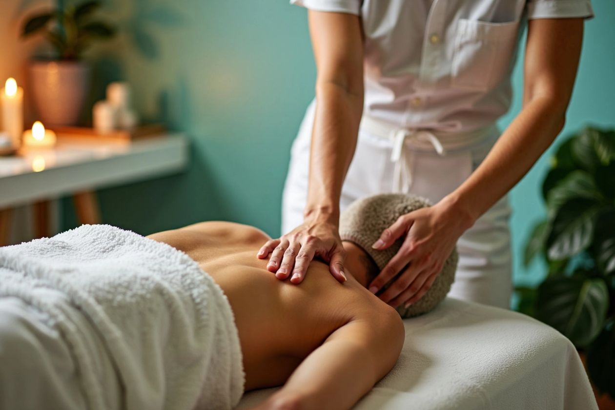 Lenf Drenaj Masajının Faydaları Lenf drenaj masajı uygulaması yapan terapist.