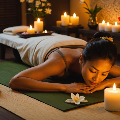 Rahatlatıcı Thai masajı sahnesi