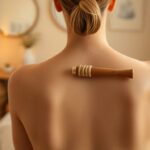 Kendinize Masaj Yapmanın Yolları - Üst Sırt İçin Masaj Çubuğu Kullanımı Kendinize masaj yaparken üst sırt görüntüsü.