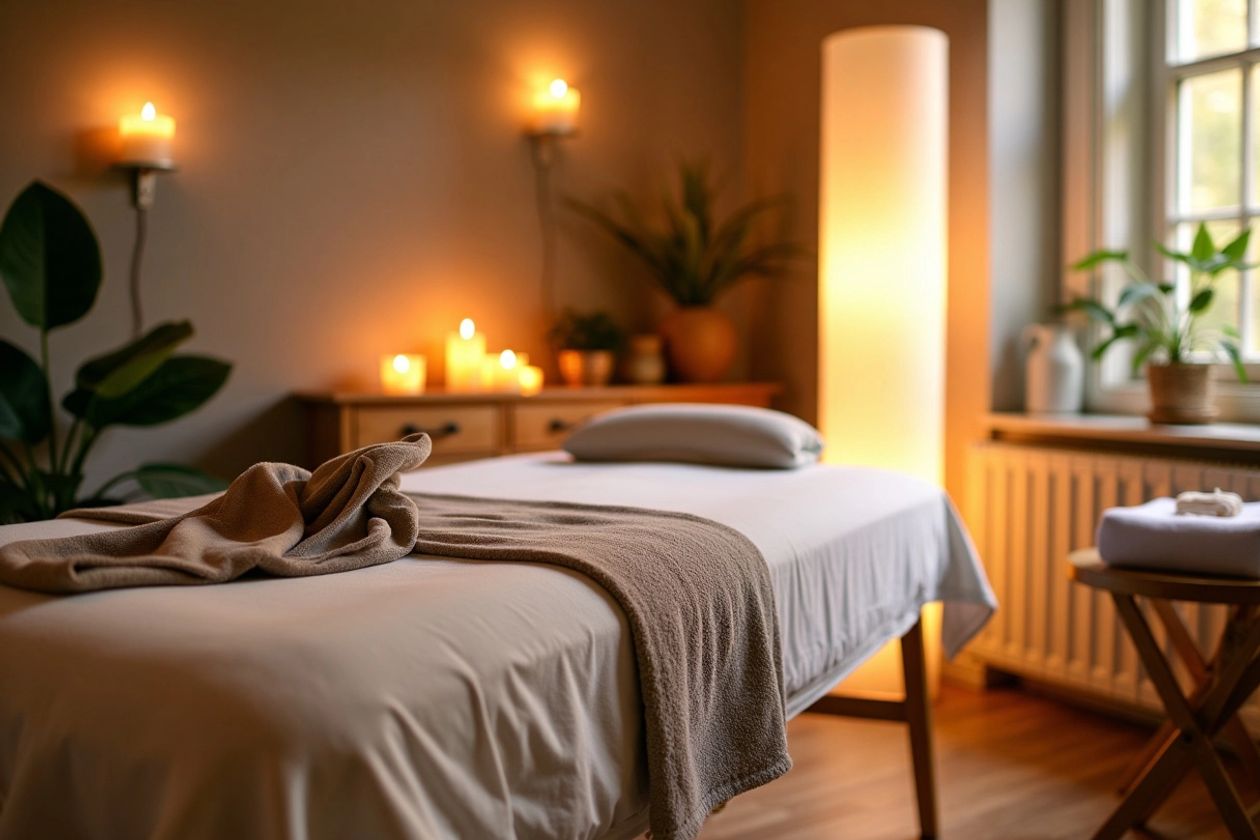 Masaj Okuluna Başlamadan Önce Bilmek İstediğim Şeyler Masaj odası, rahatlatıcı atmosfer, masaj masası.