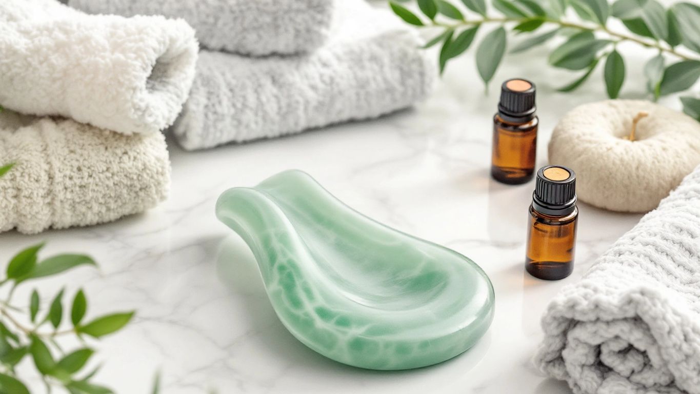 Gua Sha Masajı Öncesi Bilmeniz Gerekenler Gua Sha aracı ve rahatlatıcı ortam.