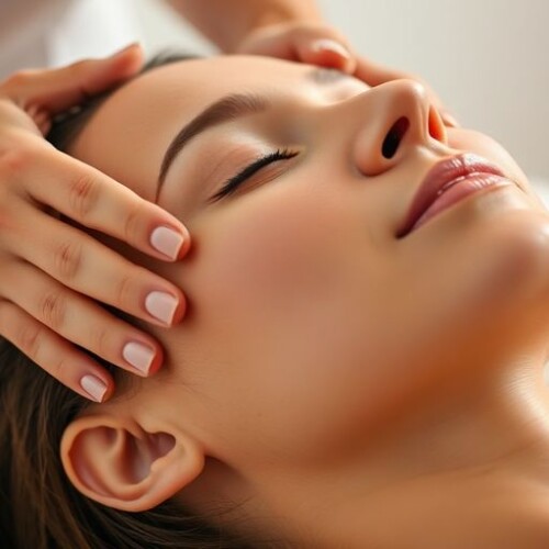 Rahatlama masajı yapılan boyun ve baş.