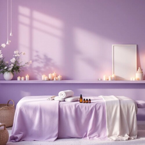 Masaj terapisi için huzurlu bir ortam.
