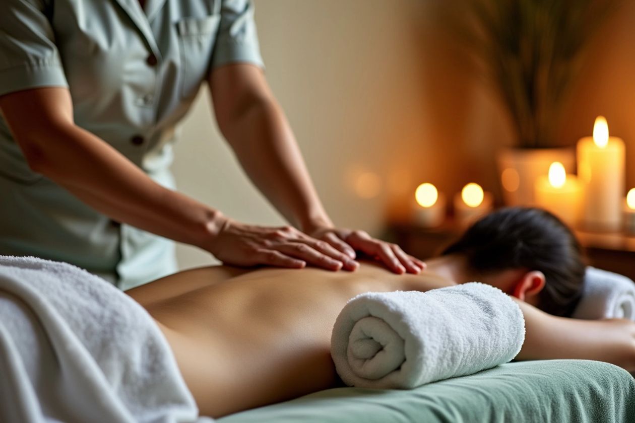 Rutin Masajın Sağlık Faydaları Masaj yapan terapist ve rahatlayan müşteri.