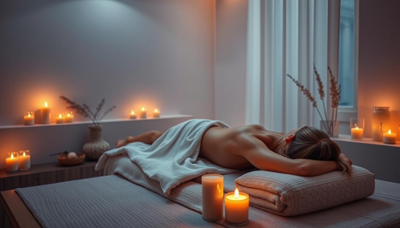 Tantra Yolu: Sevginin Temelini Tantrayla Bulmak Tantra massage setting with candles and soft lighting.