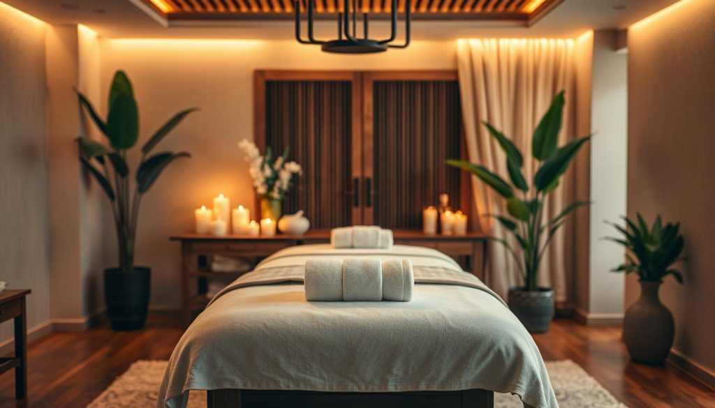 A cozy and serene butik masaj studio, bathed in warm, ambient lighting. A elegant, wooden massage table takes center stage, surrounded by lush greenery and soothing aromatherapy candles. Soft, plush towels and luxurious massage oils are neatly arranged, hinting at the rejuvenating treatments on offer. The overall atmosphere exudes a sense of tranquility and exclusivity, inviting the viewer to indulge in a blissful, personalized massage experience. The scene is captured through a shallow depth of field, emphasizing the intimate and personalized nature of the butik masaj offerings. A cozy and serene butik masaj studio, bathed in warm, ambient lighting. A elegant, wooden massage table takes center stage, surrounded by lush greenery and soothing aromatherapy candles. Soft, plush towels and luxurious massage oils are neatly arranged, hinting at the rejuvenating treatments on offer. The overall atmosphere exudes a sense of tranquility and exclusivity, inviting the viewer to indulge in a blissful, personalized massage experience. The scene is captured through a shallow depth of field, emphasizing the intimate and personalized nature of the butik masaj offerings.