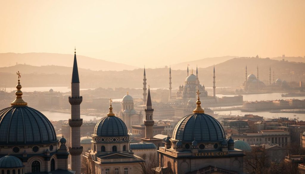 A majestic cityscape of Istanbul, its architectural layers seamlessly intertwined with the rhythmic techniques of masseuses. In the foreground, elegant domes and minarets rise against a warm, diffused light, casting intricate shadows across the scene. The middle ground reveals the city's historic buildings, their ornate facades evoking a sense of timeless grandeur. The background is a hazy, atmospheric blend of Istanbul's unique topography, hills, and winding waterways. The overall mood is one of tranquility and harmonious integration, where the city's architectural memory merges with the flowing, soothing movements of traditional massage practices. A majestic cityscape of Istanbul, its architectural layers seamlessly intertwined with the rhythmic techniques of masseuses. In the foreground, elegant domes and minarets rise against a warm, diffused light, casting intricate shadows across the scene. The middle ground reveals the city's historic buildings, their ornate facades evoking a sense of timeless grandeur. The background is a hazy, atmospheric blend of Istanbul's unique topography, hills, and winding waterways. The overall mood is one of tranquility and harmonious integration, where the city's architectural memory merges with the flowing, soothing movements of traditional massage practices.