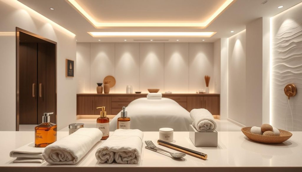A modern, clean, and well-lit spa interior with pristine surfaces, gleaming equipment, and a serene atmosphere. In the foreground, a selection of professional massage supplies, including towels, oils, and tools, arranged neatly on a table. The middle ground features a plush massage table with crisp, white linens, illuminated by soft, diffused lighting. In the background, a minimalist, minimalist design with subtle textures and muted colors, conveying a sense of tranquility and attention to detail. The overall scene exudes a feeling of trust, hygiene, and professionalism, perfectly capturing the essence of "İstanbul Masaj Hizmetlerinde Güven ve Profesyonellik". A modern, clean, and well-lit spa interior with pristine surfaces, gleaming equipment, and a serene atmosphere. In the foreground, a selection of professional massage supplies, including towels, oils, and tools, arranged neatly on a table. The middle ground features a plush massage table with crisp, white linens, illuminated by soft, diffused lighting. In the background, a minimalist, minimalist design with subtle textures and muted colors, conveying a sense of tranquility and attention to detail. The overall scene exudes a feeling of trust, hygiene, and professionalism, perfectly capturing the essence of "İstanbul Masaj Hizmetlerinde Güven ve Profesyonellik".