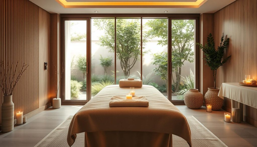 A peaceful, serene spa setting in Istanbul, with soft lighting and soothing colors. A tranquil massage table takes center stage, surrounded by luxurious fabrics, plush towels, and fragrant candles. The background features a calming, minimalist interior design with natural wood accents and a large window overlooking a lush, urban garden. The atmosphere exudes a sense of relaxation and well-being, perfectly capturing the "Masözlerin Tavsiyesiyle İstanbul'da Günü Dengeleyen Butik Spa Deneyimleri" theme. A peaceful, serene spa setting in Istanbul, with soft lighting and soothing colors. A tranquil massage table takes center stage, surrounded by luxurious fabrics, plush towels, and fragrant candles. The background features a calming, minimalist interior design with natural wood accents and a large window overlooking a lush, urban garden. The atmosphere exudes a sense of relaxation and well-being, perfectly capturing the "Masözlerin Tavsiyesiyle İstanbul'da Günü Dengeleyen Butik Spa Deneyimleri" theme.