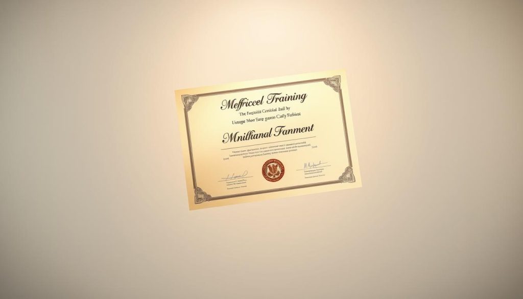 A professional training certificate floating in the air, glowing with a soft, warm light. The certificate appears to be made of parchment, with elegant calligraphy and a detailed seal. The background is a serene, minimalist space, allowing the certificate to be the focal point. The lighting creates a sense of importance and authenticity, highlighting the details of the document. The overall mood is one of educational achievement and validation, suitable for an article on massage therapist certification in Sancaktepe. A professional training certificate floating in the air, glowing with a soft, warm light. The certificate appears to be made of parchment, with elegant calligraphy and a detailed seal. The background is a serene, minimalist space, allowing the certificate to be the focal point. The lighting creates a sense of importance and authenticity, highlighting the details of the document. The overall mood is one of educational achievement and validation, suitable for an article on massage therapist certification in Sancaktepe.