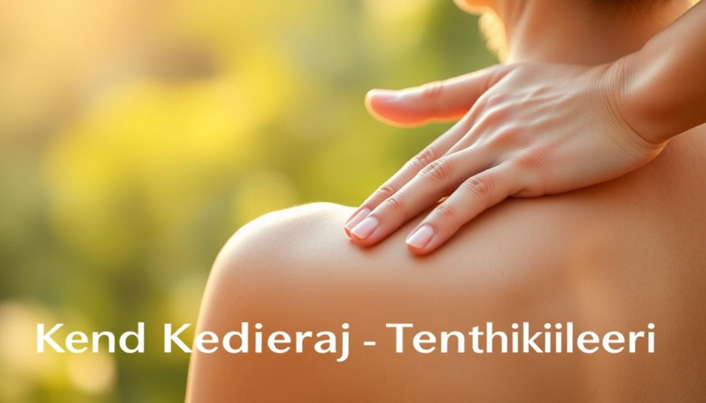 A serene and tranquil scene of a person's hands gently massaging their own shoulders, the soft light casting a warm glow on the skin. The figure is posed against a blurred, natural backdrop, evoking a sense of relaxation and self-care. The massage techniques are showcased through the graceful movements, with a focus on the key pressure points and techniques used to alleviate tension. The overall atmosphere is one of mindfulness and self-nurturing, creating a visually engaging representation of the "Kendi Kendine Masaj Teknikleri" concept. A serene and tranquil scene of a person's hands gently massaging their own shoulders, the soft light casting a warm glow on the skin. The figure is posed against a blurred, natural backdrop, evoking a sense of relaxation and self-care. The massage techniques are showcased through the graceful movements, with a focus on the key pressure points and techniques used to alleviate tension. The overall atmosphere is one of mindfulness and self-nurturing, creating a visually engaging representation of the "Kendi Kendine Masaj Teknikleri" concept.