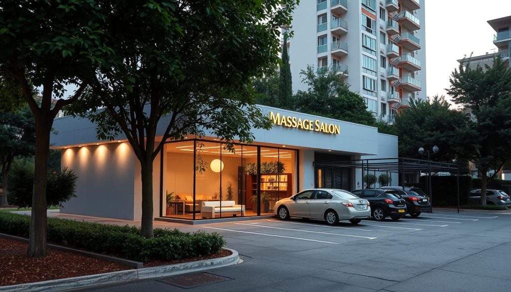 A serene urban landscape in Şile, Istanbul, where a modern, well-appointed massage salon stands prominently, its exterior inviting with clean lines and warm lighting. The building is nestled among lush greenery, with a spacious parking area nearby, ensuring easy accessibility for visitors. The scene conveys a sense of tranquility and relaxation, hinting at the soothing experiences awaiting within the salon's welcoming embrace. The image captures the essence of this prime location, highlighting the convenience and comfort it offers to those seeking a rejuvenating escape in the heart of Şile. A serene urban landscape in Şile, Istanbul, where a modern, well-appointed massage salon stands prominently, its exterior inviting with clean lines and warm lighting. The building is nestled among lush greenery, with a spacious parking area nearby, ensuring easy accessibility for visitors. The scene conveys a sense of tranquility and relaxation, hinting at the soothing experiences awaiting within the salon's welcoming embrace. The image captures the essence of this prime location, highlighting the convenience and comfort it offers to those seeking a rejuvenating escape in the heart of Şile.