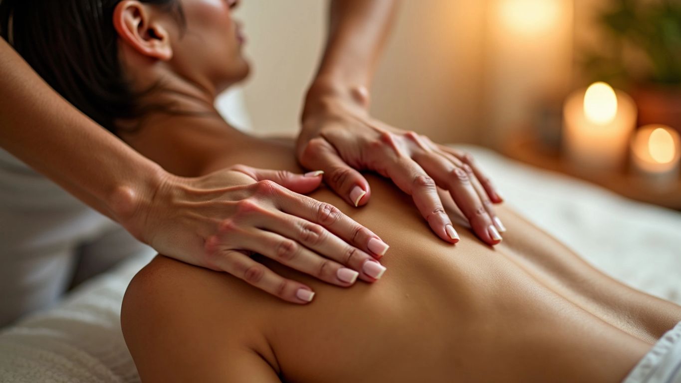 Omuz Masajı: Ağrıyı Hafifletmenin Yolları Omuz masajı yapan bir kişi.