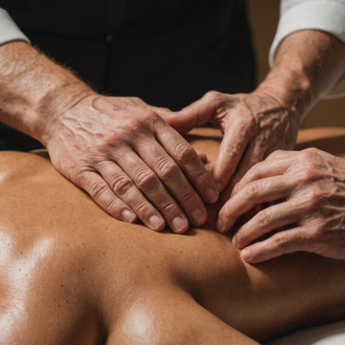 Masaj terapisti elleri sırt kasları