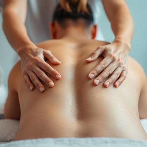 Masaj terapisi ile sırt ağrısı rahatlatma.
