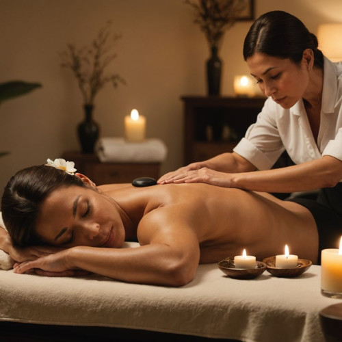 Rahatlatıcı masaj yapan profesyonel masöz